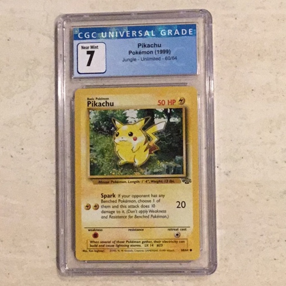 Pikachu & Charmander 1999 Pokemon 60/64 46/102 Base Set CGC 7 Graded Card - Picture 6 of 10